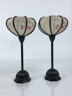 Japanese Hina Doll Furniture Lantern Vtg Bonbori Cherry Blossom Black Pink ID623