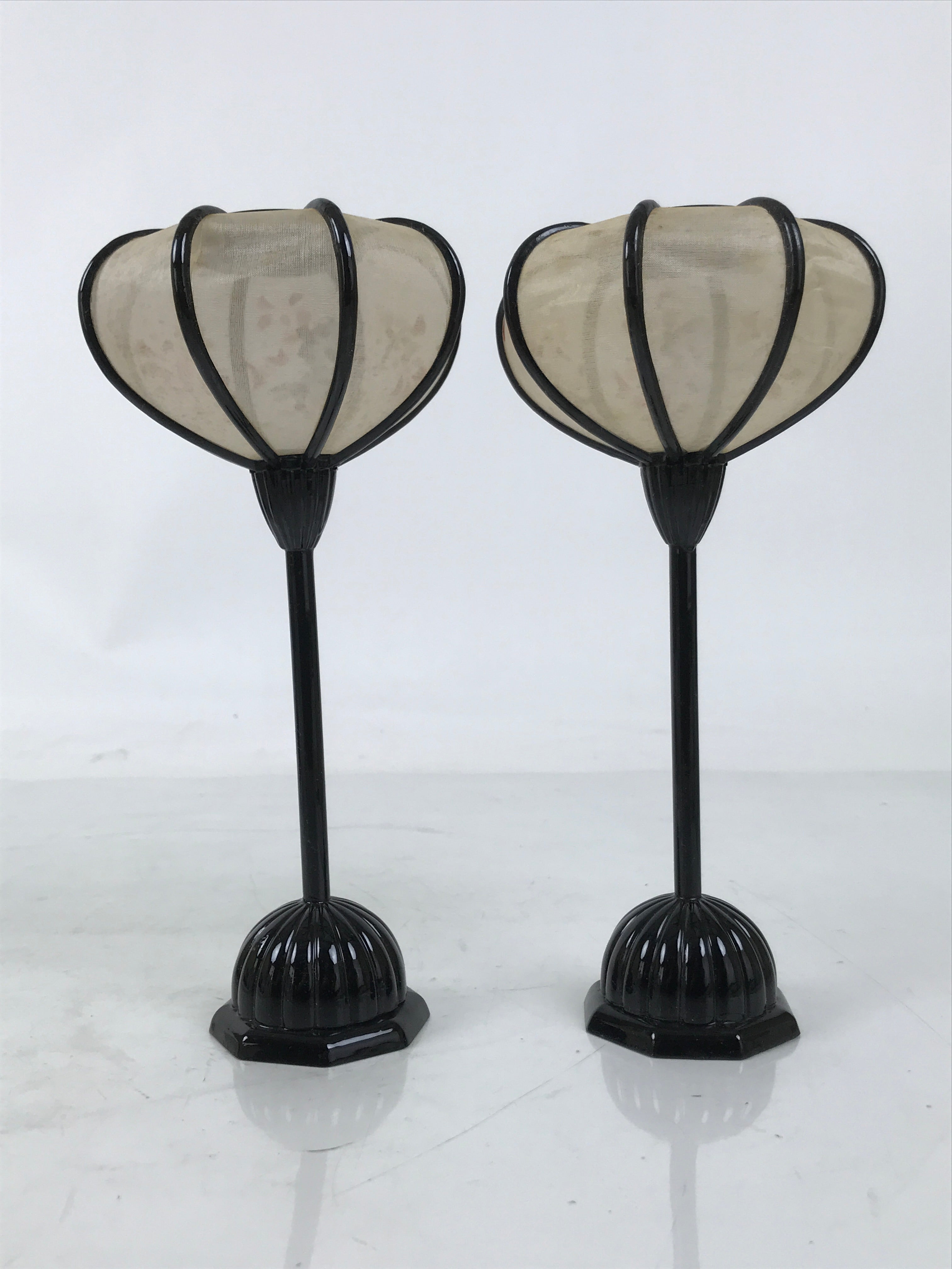 Japanese Hina Doll Furniture Lantern Vtg Bonbori Cherry Blossom Black Pink ID623