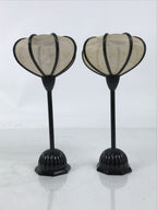 Japanese Hina Doll Furniture Lantern Vtg Bonbori Cherry Blossom Black Pink ID623