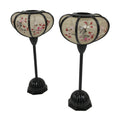 Japanese Hina Doll Furniture Lantern Vtg Bonbori Cherry Blossom Black Pink ID623