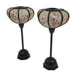 Japanese Hina Doll Furniture Lantern Vtg Bonbori Cherry Blossom Black Pink ID623