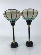 Japanese Hina Doll Furniture Lantern Vtg Bonbori Cherry Blossom Black Pink ID624