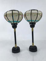 Japanese Hina Doll Furniture Lantern Vtg Bonbori Cherry Blossom Black Pink ID624