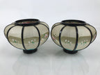 Japanese Hina Doll Furniture Lantern Vtg Bonbori Cherry Blossom Black Pink ID624