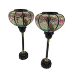 Japanese Hina Doll Furniture Lantern Vtg Bonbori Cherry Blossom Black Pink ID624