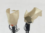 Japanese Hina Doll Furniture Lantern Vtg Bonbori Wood Paper Black 2pcs ID543