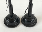 Japanese Hina Doll Furniture Lantern Vtg Bonbori Wood Paper Black 2pcs ID543