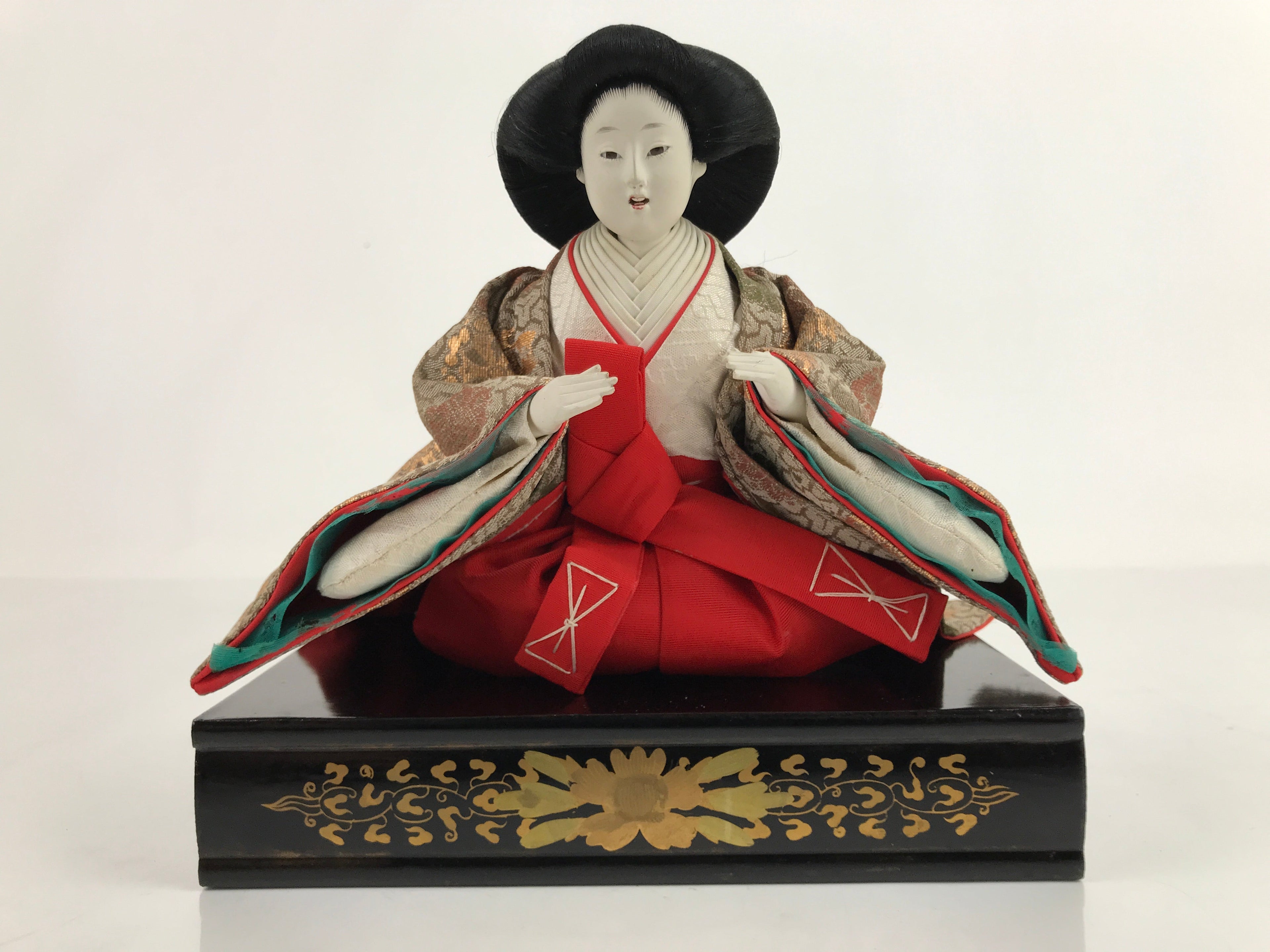 Japanese Hina Doll Girls Day Festival Court Lady Matsuri Wood Silk Kimono ID560