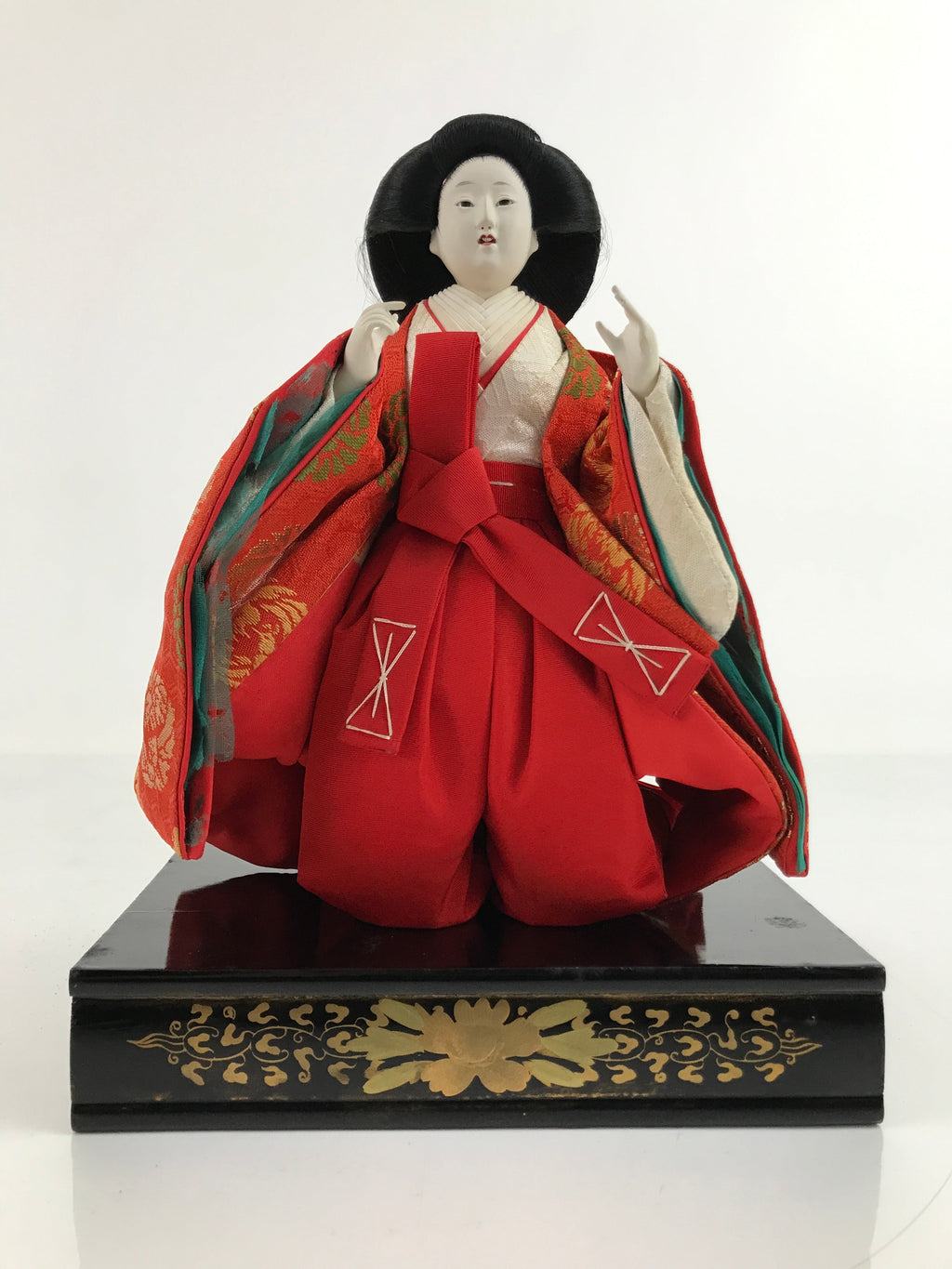 Japanese Hina Doll Girls Day Festival Court Lady Matsuri Wood Silk Kimono ID562