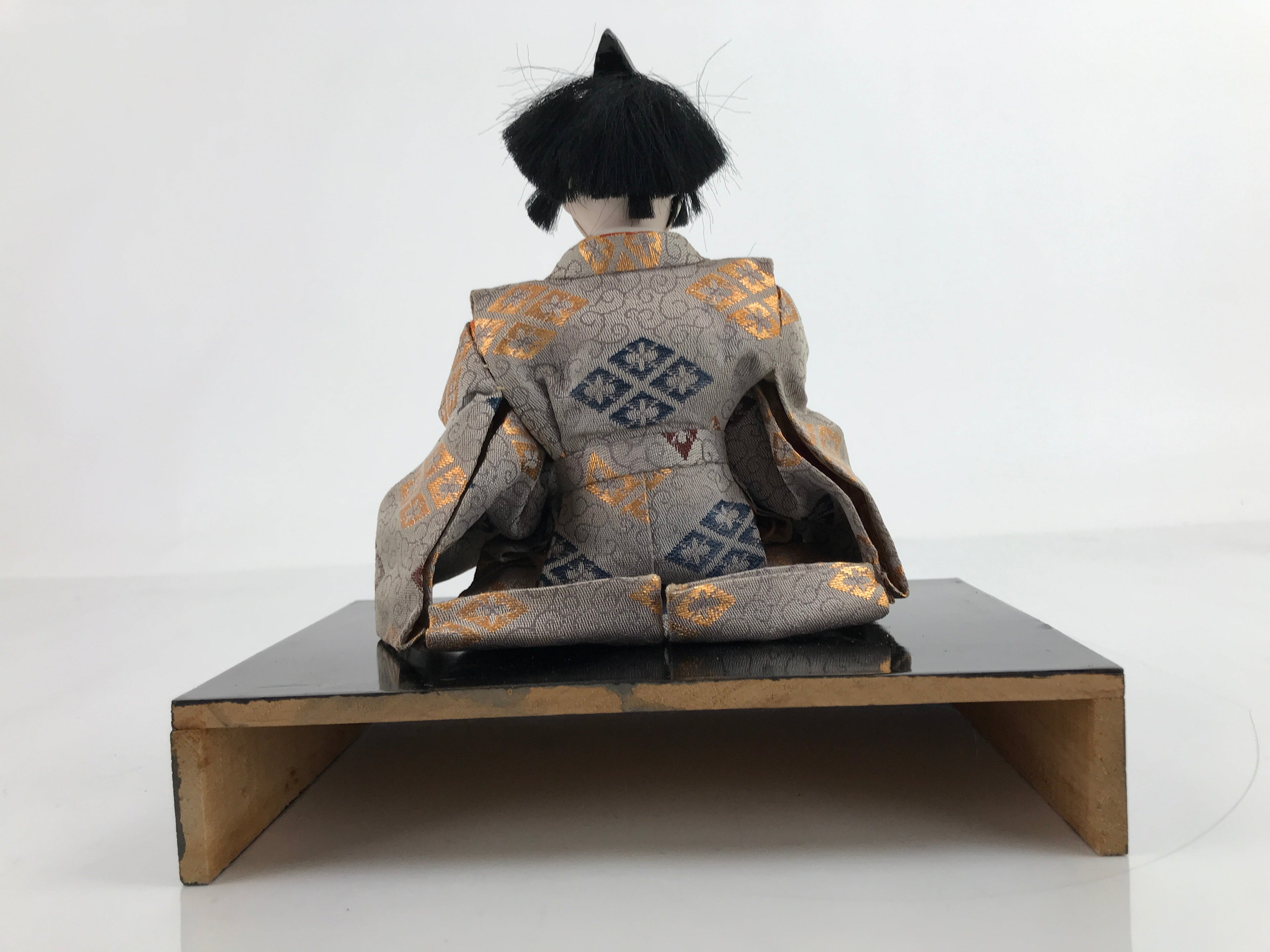 Japanese Hina Doll Girls Day Festival Musician Matsuri Wood Silk Kimono ID566