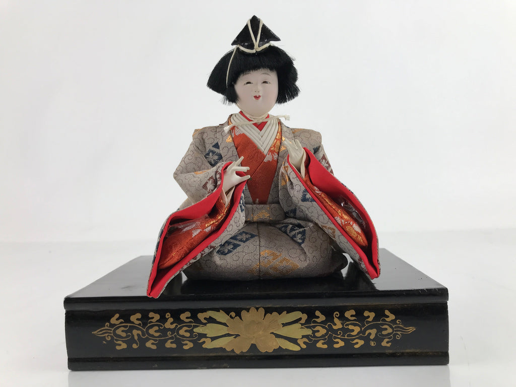 Japanese Hina Doll Girls Day Festival Musician Matsuri Wood Silk Kimono ID568
