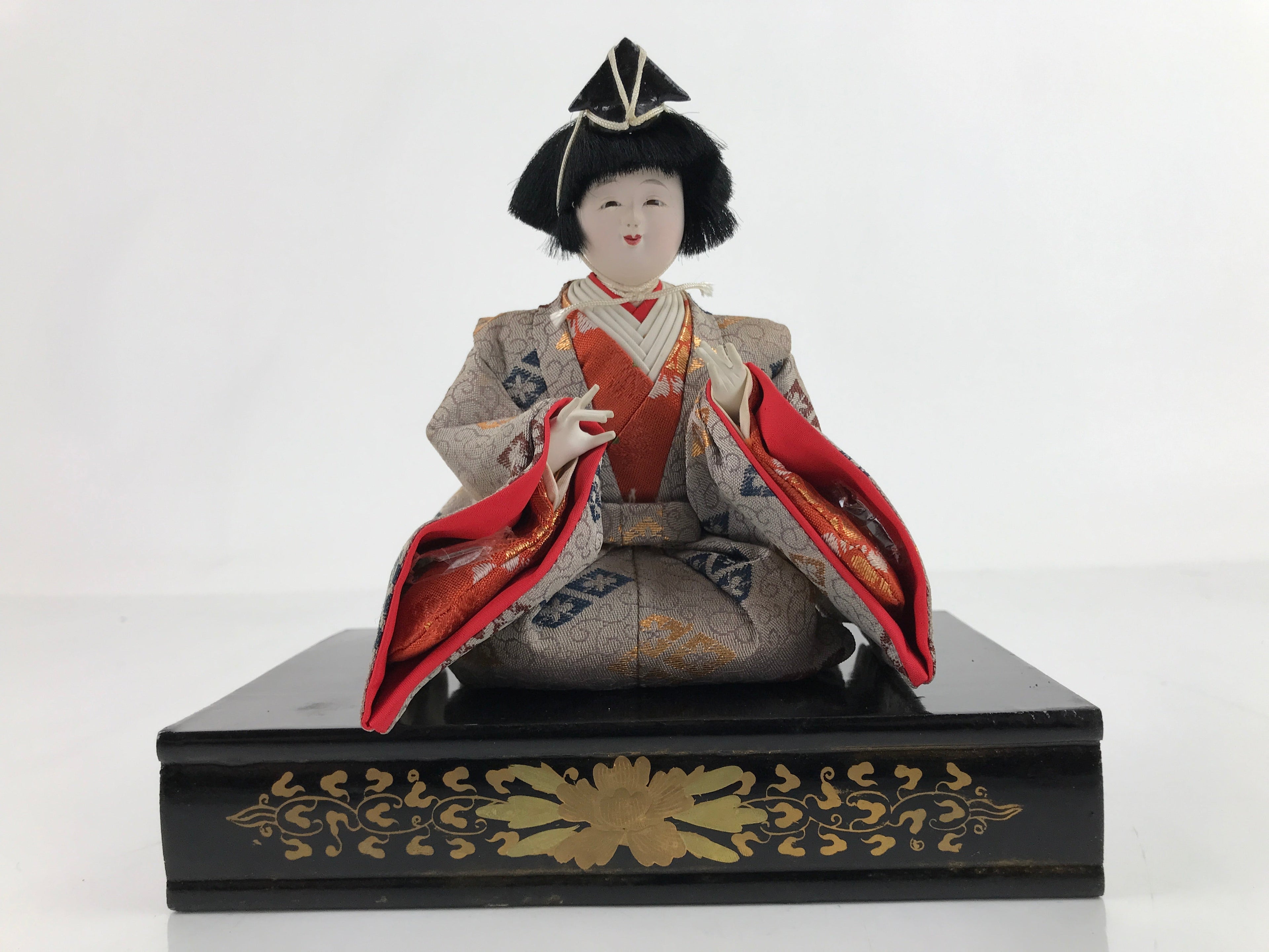 Japanese Hina Doll Girls Day Festival Musician Matsuri Wood Silk Kimono ID568