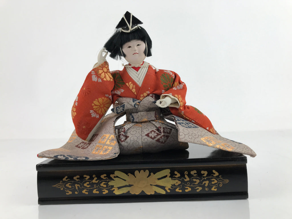 Japanese Hina Doll Girls Day Festival Musician Matsuri Wood Silk Kimono ID569