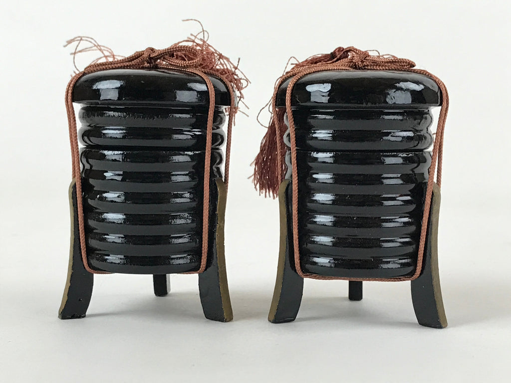 Japanese Hina Doll Kaioke Storage 2pcs Set Vtg Wood Girls Day Decoration ID546