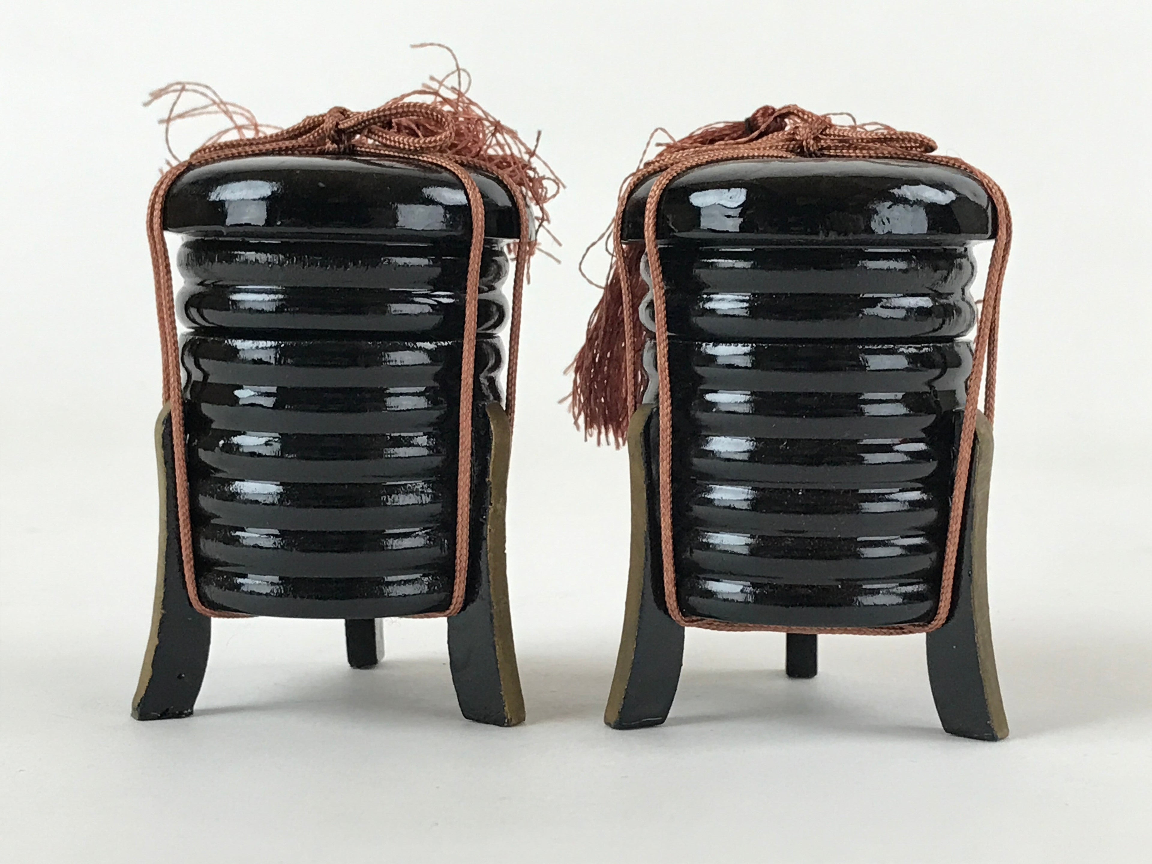 Japanese Hina Doll Kaioke Storage 2pcs Set Vtg Wood Girls Day Decoration ID546
