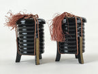 Japanese Hina Doll Kaioke Storage 2pcs Set Vtg Wood Girls Day Decoration ID546