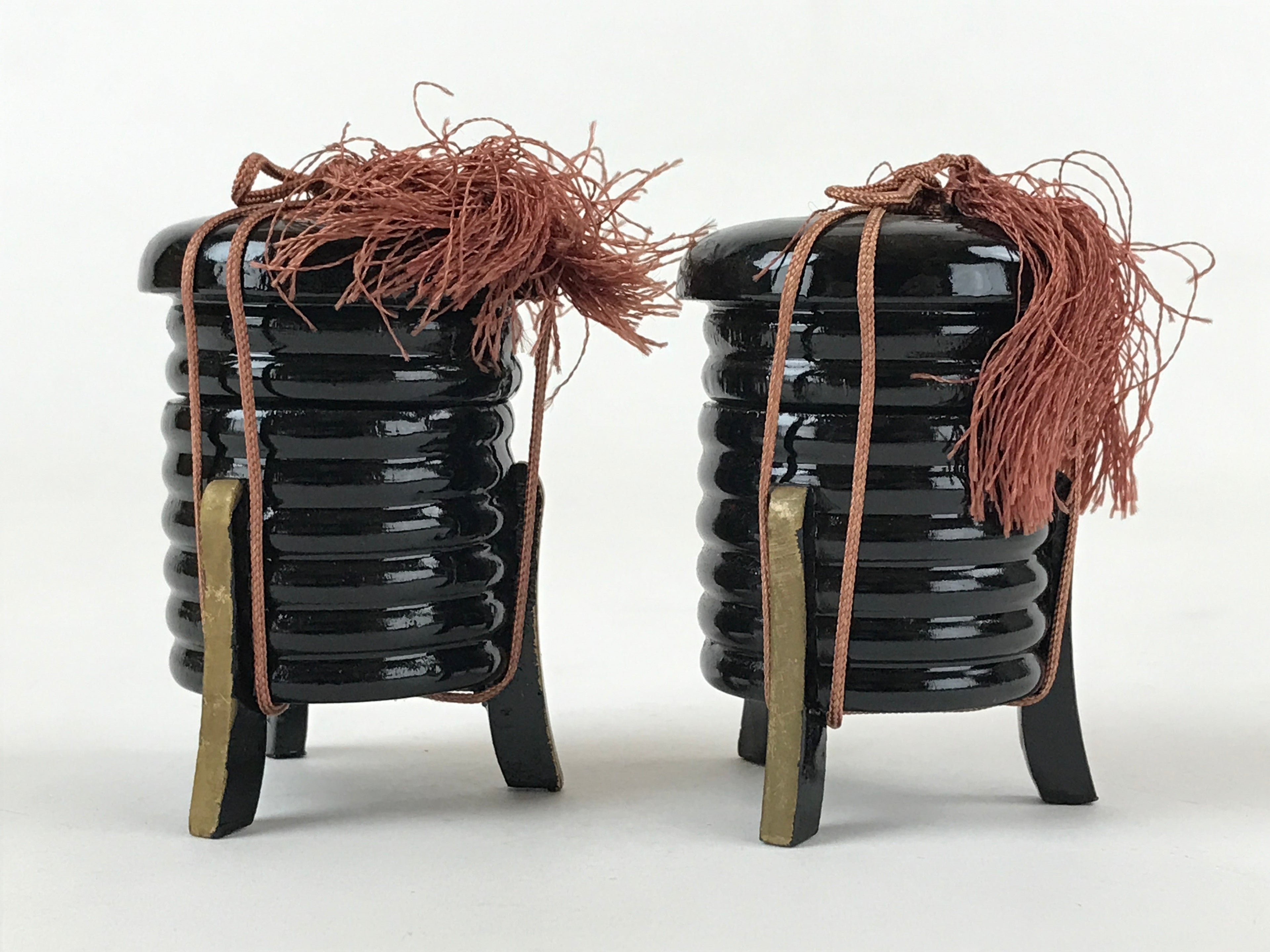 Japanese Hina Doll Kaioke Storage 2pcs Set Vtg Wood Girls Day Decoration ID546
