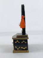 Japanese Hina Doll Kyodai Mirror Stand Vtg Black Gold Girl Day Decoration ID587