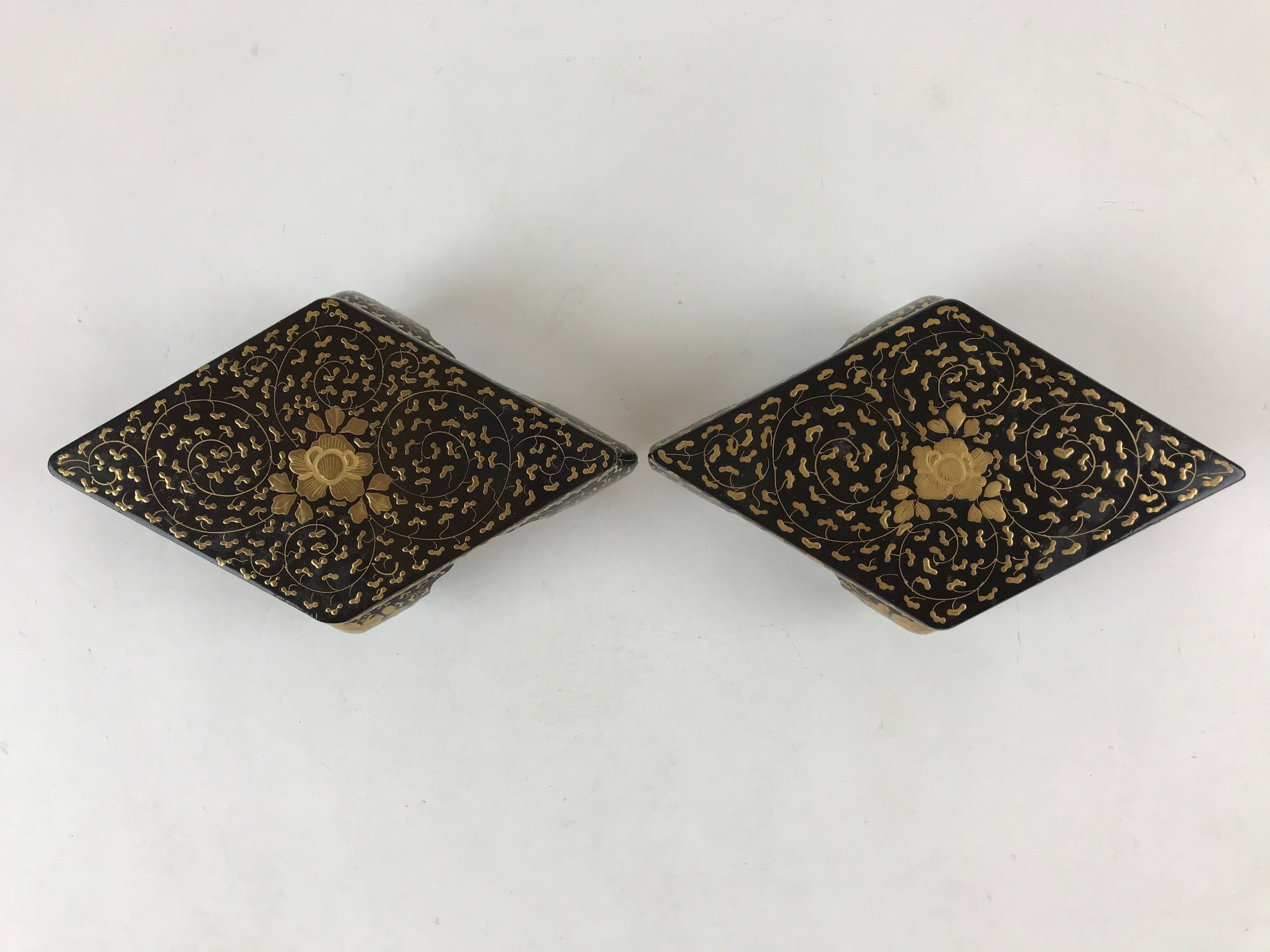 Japanese Hina Doll Lacquer Wood Table 2pcs Set Vtg Girls Day Decoration ID545