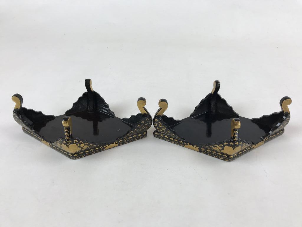 Japanese Hina Doll Lacquer Wood Table 2pcs Set Vtg Girls Day Decoration ID545