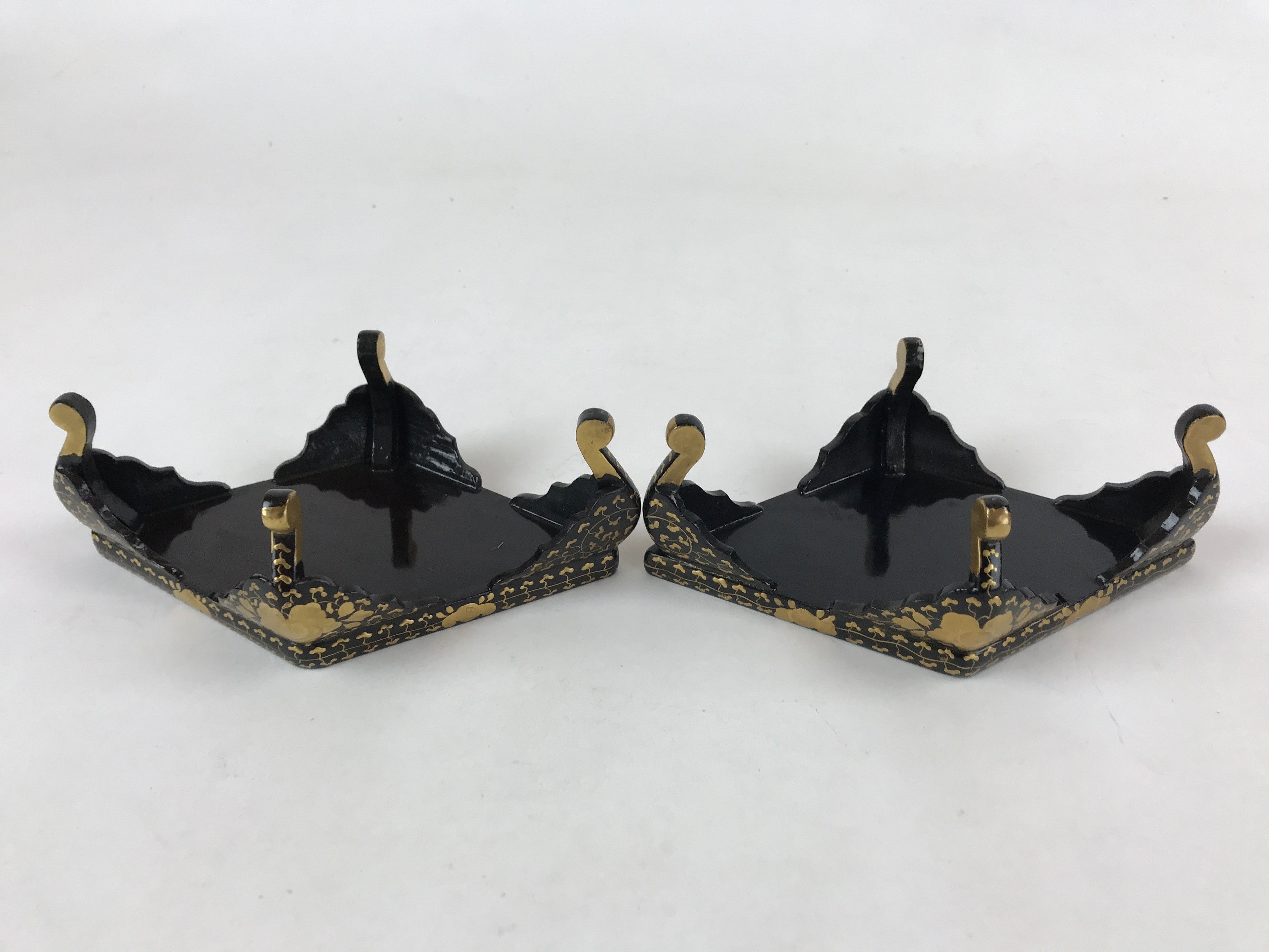 Japanese Hina Doll Lacquer Wood Table 2pcs Set Vtg Girls Day Decoration ID545