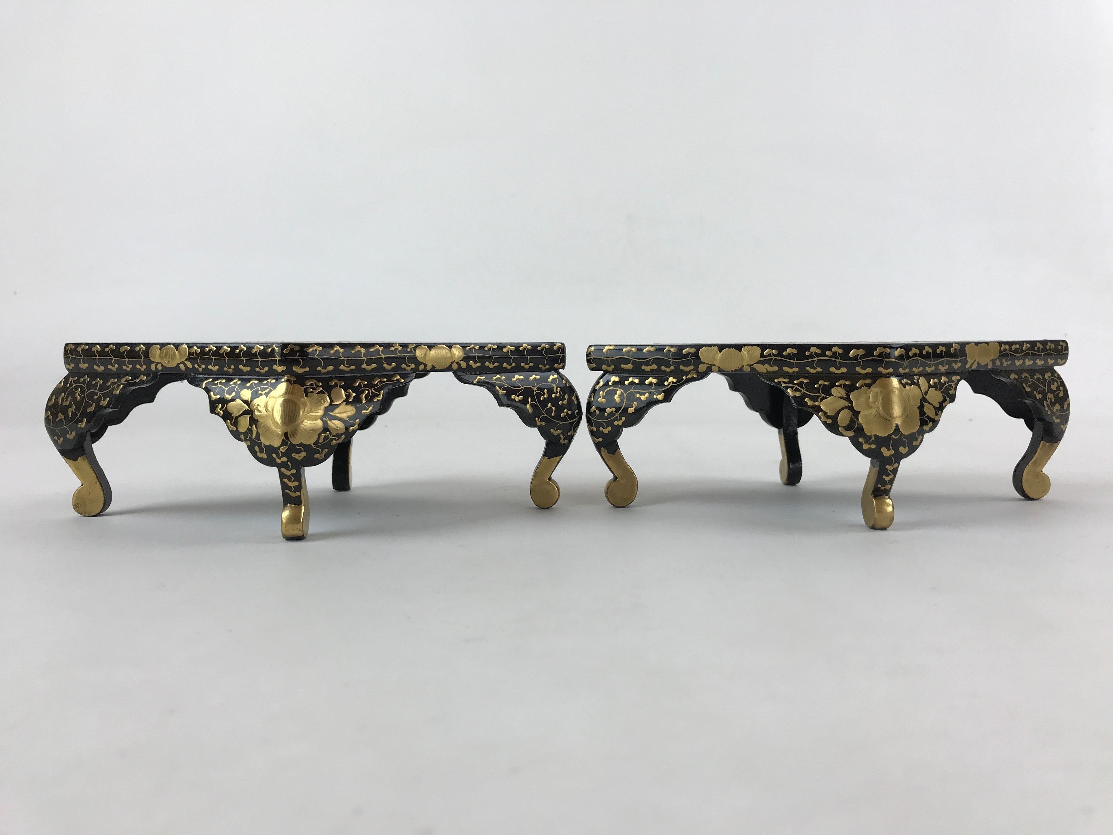 Japanese Hina Doll Lacquer Wood Table 2pcs Set Vtg Girls Day Decoration ID545