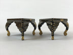 Japanese Hina Doll Lacquer Wood Table 2pcs Set Vtg Girls Day Decoration ID545