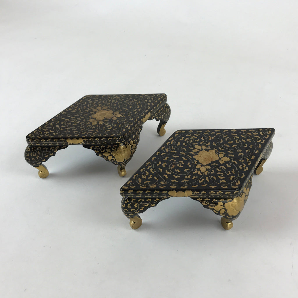 Japanese Hina Doll Lacquer Wood Table 2pcs Set Vtg Girls Day Decoration ID545