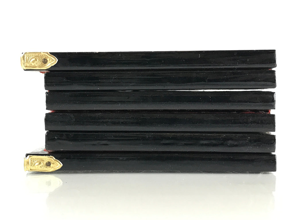 Japanese Hina Doll Miniature Furniture Vtg Gold Folding Screen Panel Byobu ID476