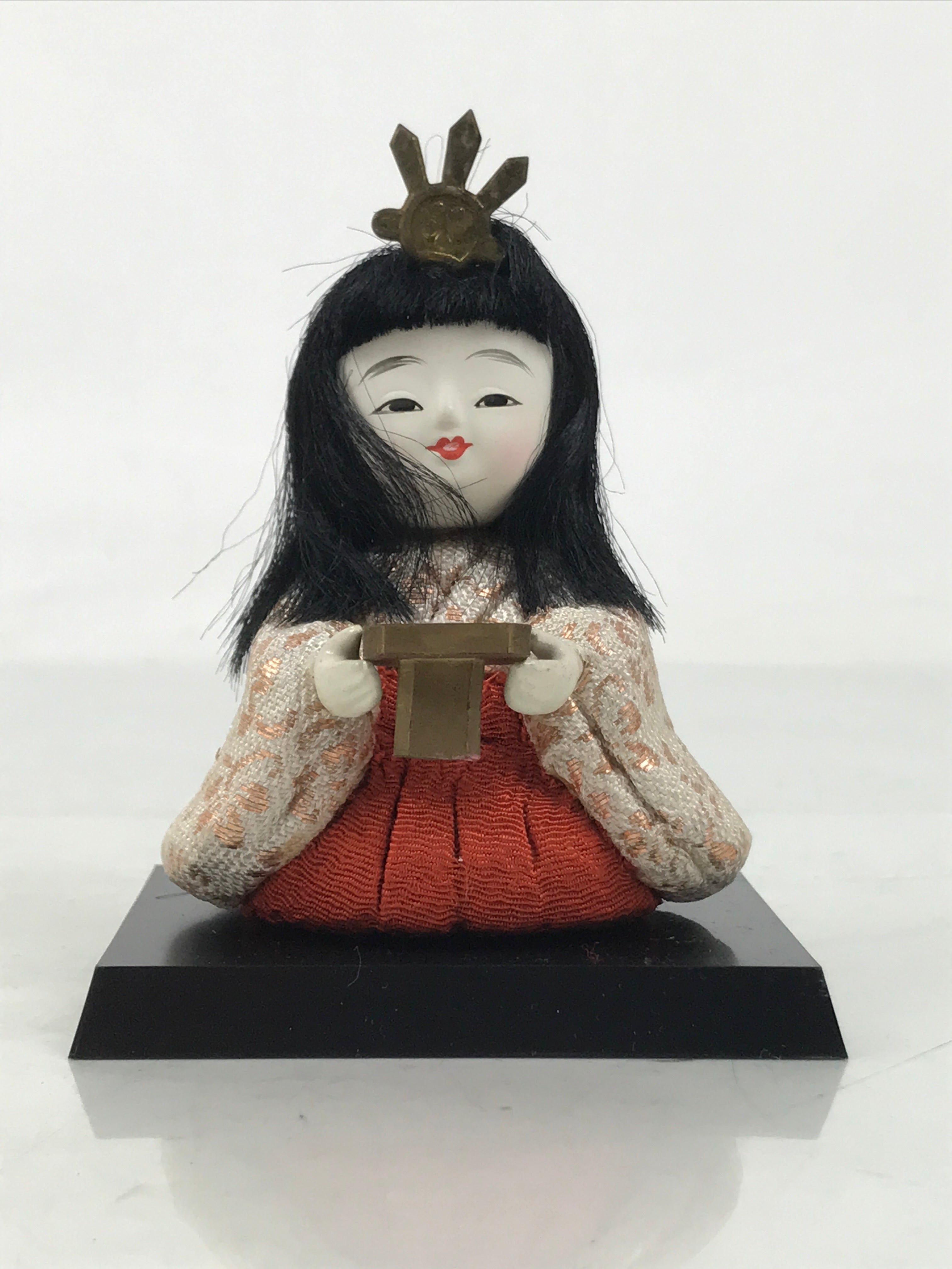 Japanese Hina Doll Ningyo Court Lady Vtg Girls Day Ohinasama Silk Kimekomi ID630