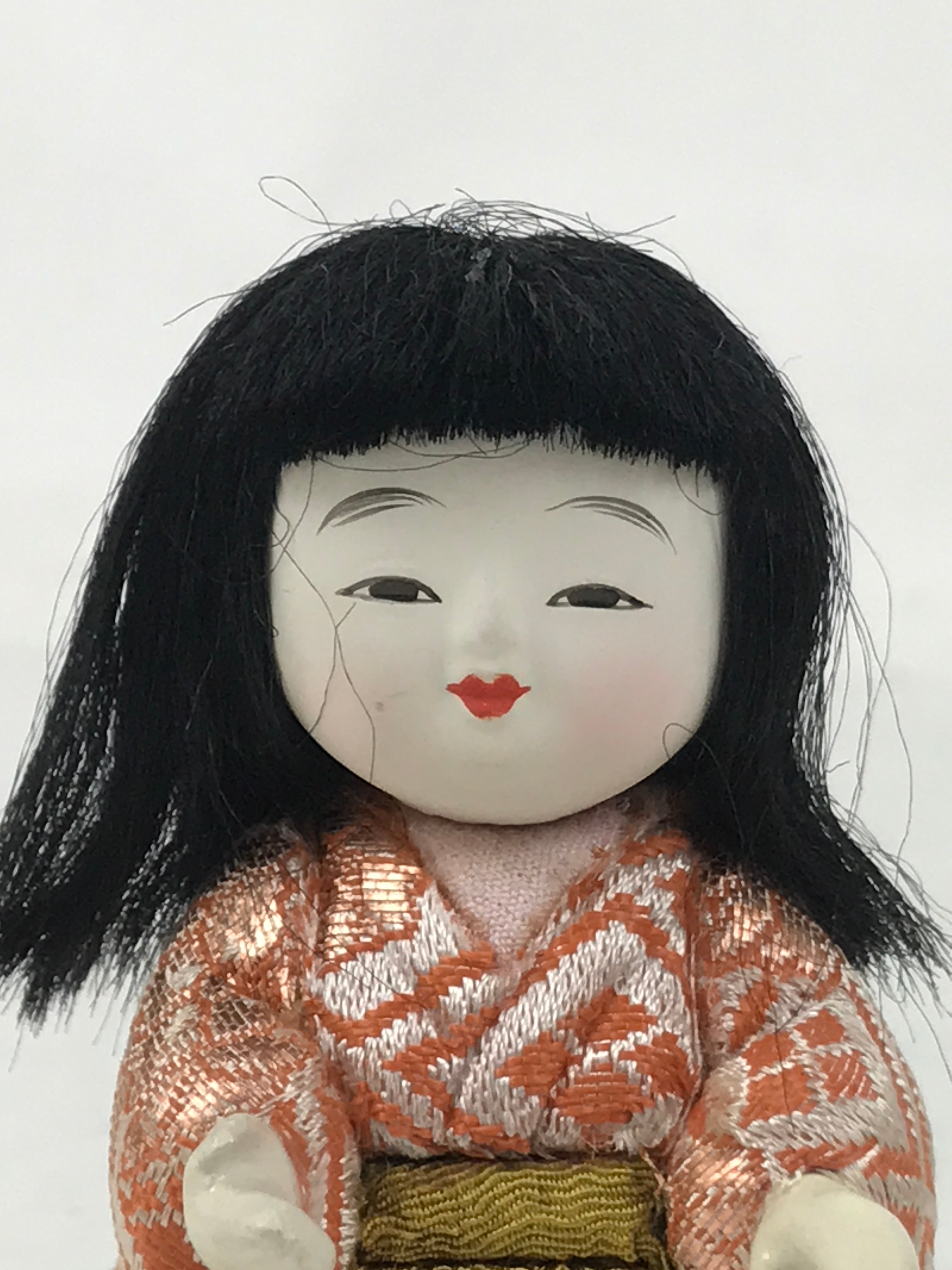 Japanese Hina Doll Ningyo Court Lady Vtg Girls Day Ohinasama Silk Kimekomi ID631