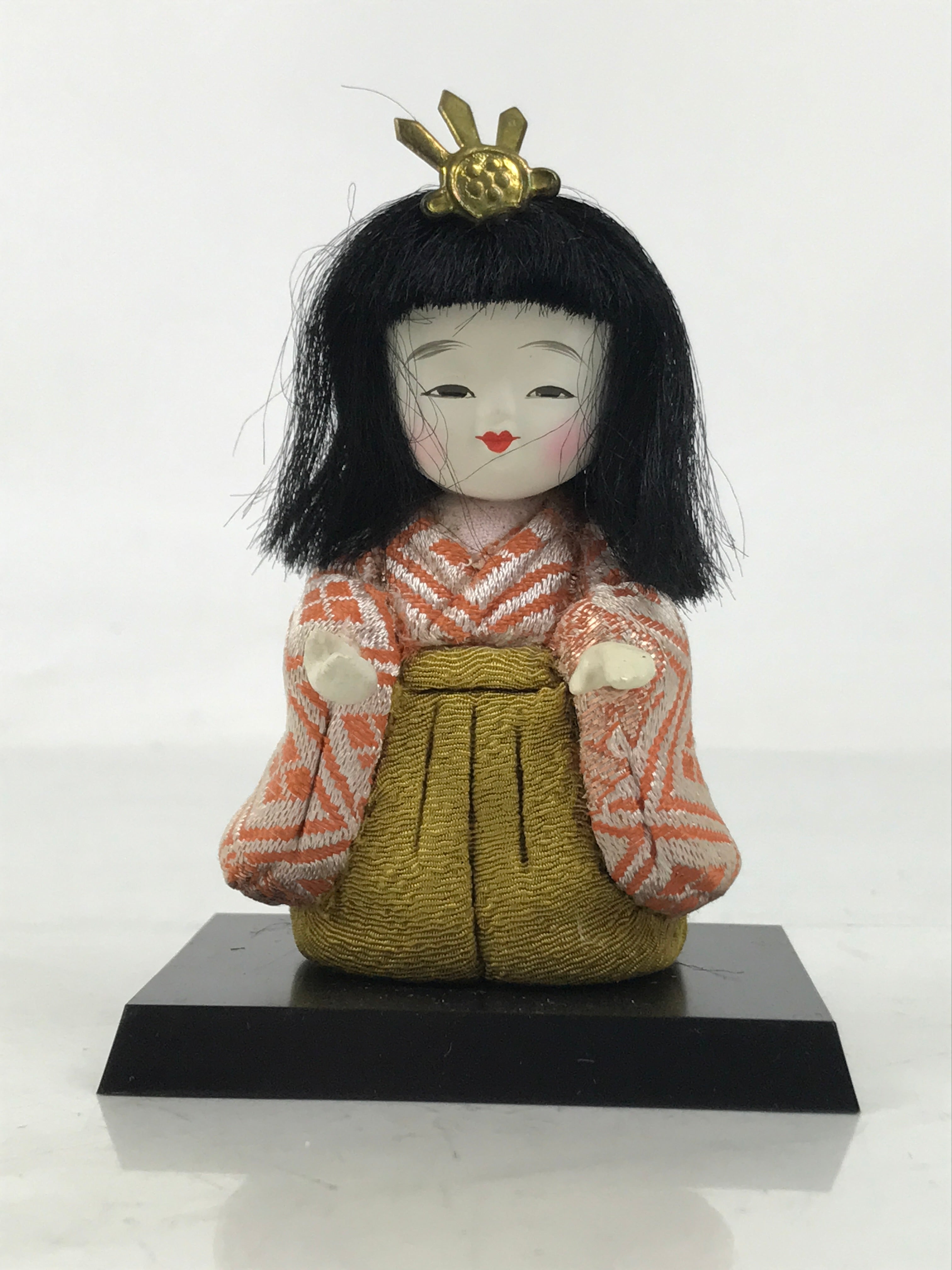 Japanese Hina Doll Ningyo Court Lady Vtg Girls Day Ohinasama Silk Kimekomi ID632