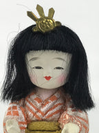 Japanese Hina Doll Ningyo Court Lady Vtg Girls Day Ohinasama Silk Kimekomi ID632