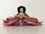 Japanese Hina Doll Ningyo Court Lady Vtg Girl's Day Ohinasama Silk Pink ID603
