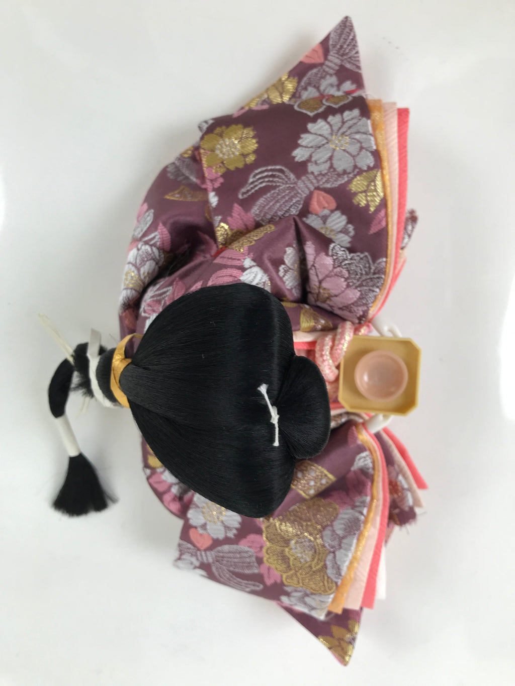 Japanese Hina Doll Ningyo Court Lady Vtg Girl's Day Ohinasama Silk Pink ID603