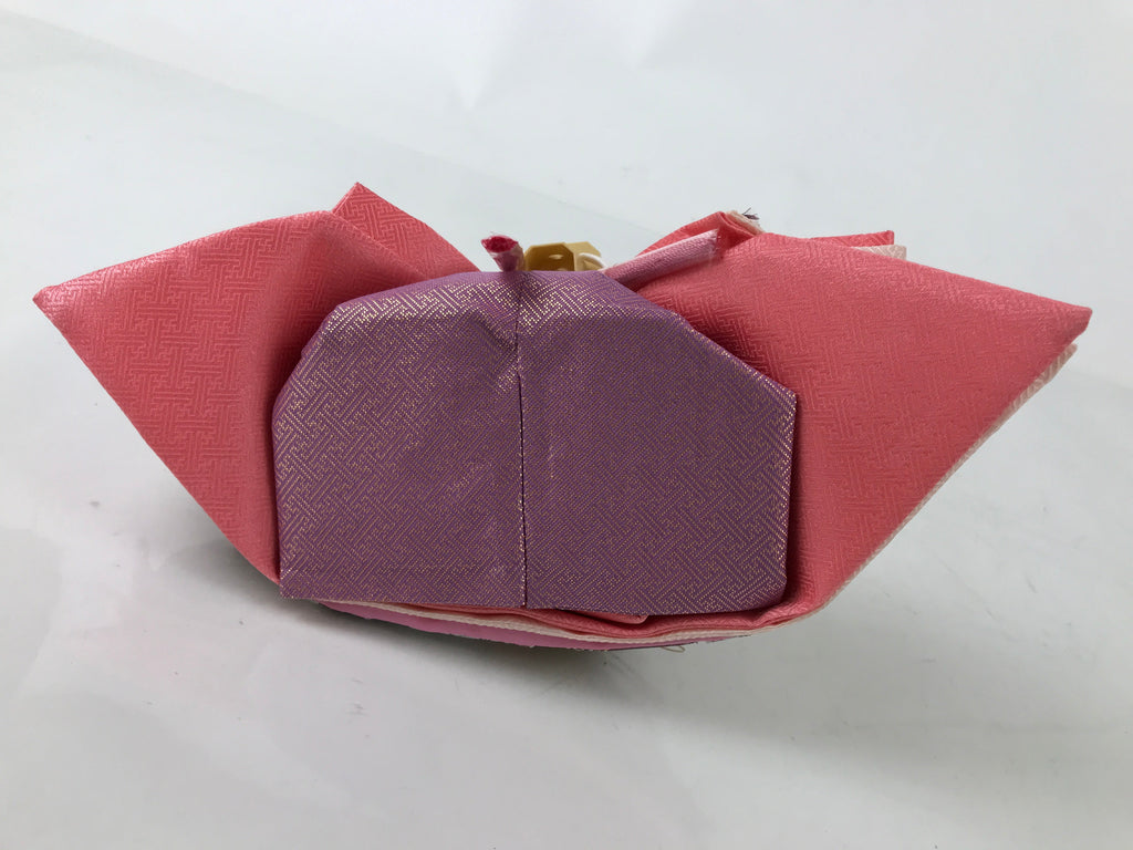 Japanese Hina Doll Ningyo Court Lady Vtg Girl's Day Ohinasama Silk Pink ID603