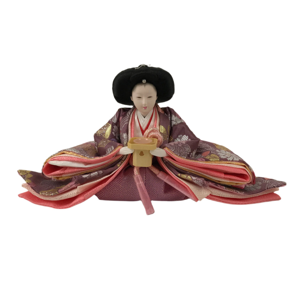 Japanese Hina Doll Ningyo Court Lady Vtg Girl's Day Ohinasama Silk Pink ID603