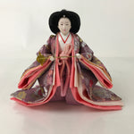 Japanese Hina Doll Ningyo Court Lady Vtg Girl's Day Ohinasama Silk Pink ID605