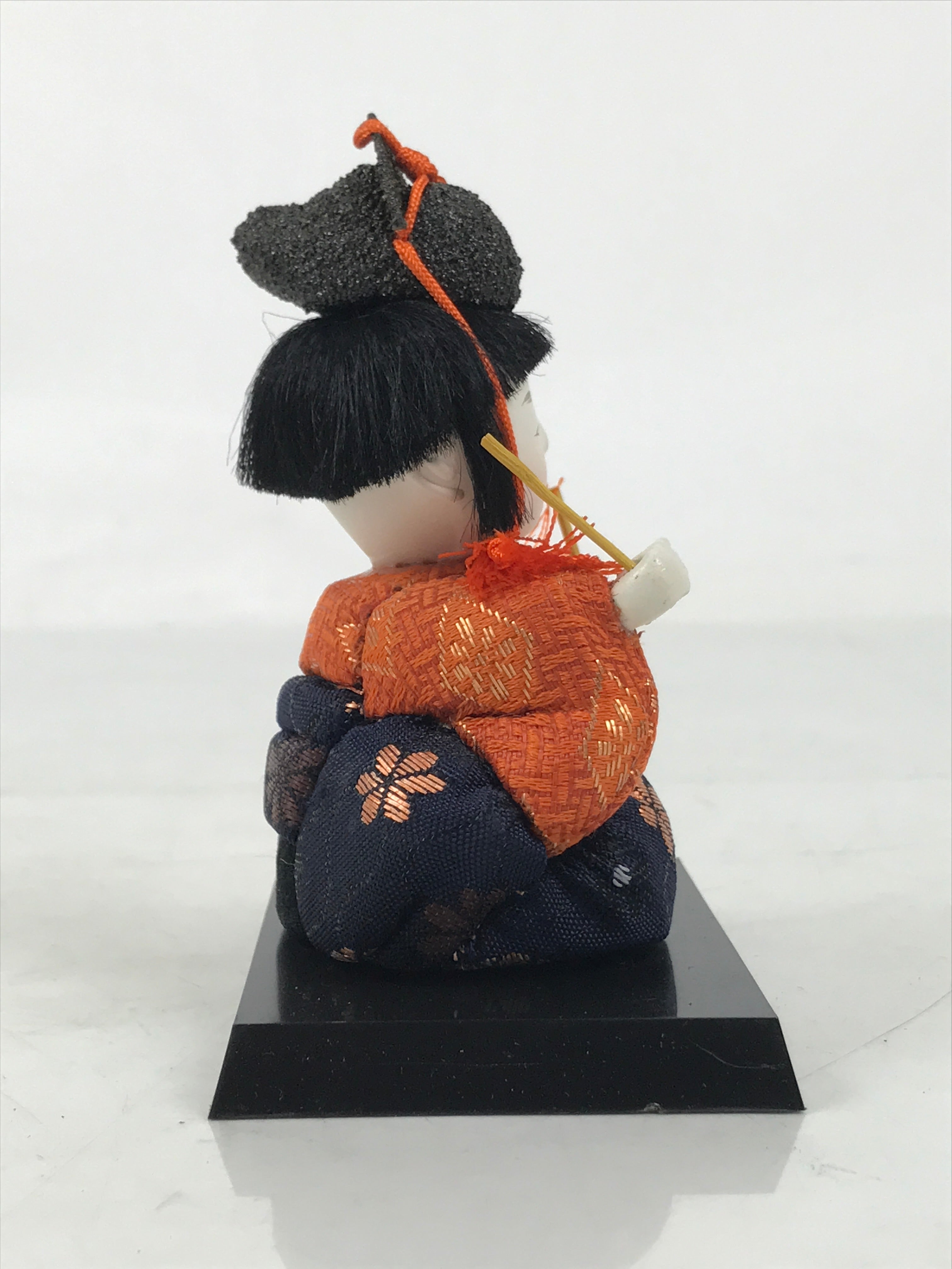 Japanese Hina Doll Ningyo Court Musician Drum Vtg Girls Day Silk Kimekomi ID638