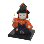 Japanese Hina Doll Ningyo Court Musician Drum Vtg Girls Day Silk Kimekomi ID638