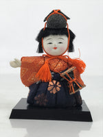 Japanese Hina Doll Ningyo Court Musician Drum Vtg Girls Day Silk Kimekomi ID639