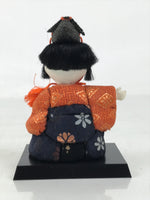 Japanese Hina Doll Ningyo Court Musician Drum Vtg Girls Day Silk Kimekomi ID639