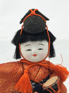 Japanese Hina Doll Ningyo Court Musician Drum Vtg Girls Day Silk Kimekomi ID639