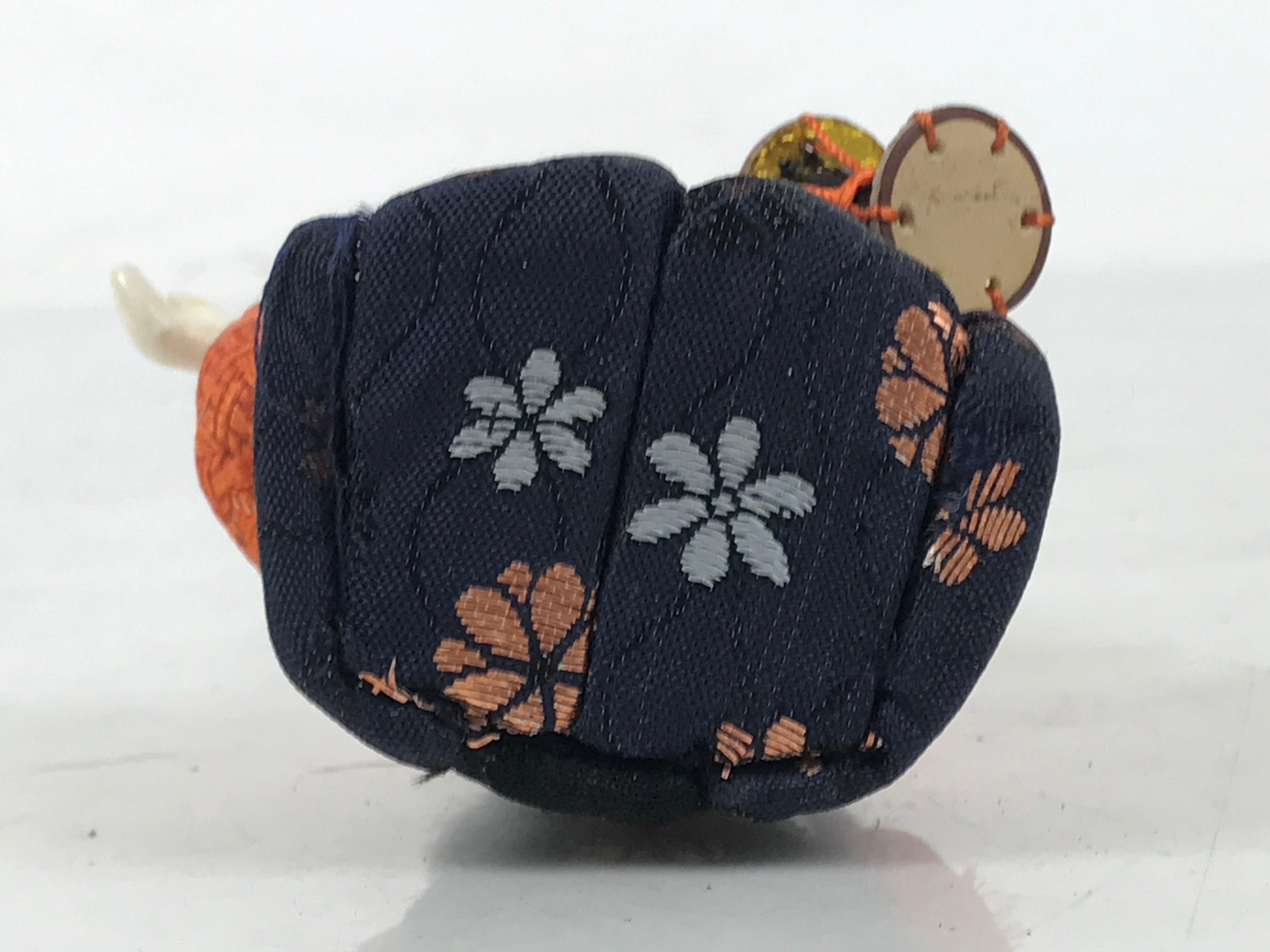 Japanese Hina Doll Ningyo Court Musician Drum Vtg Girls Day Silk Kimekomi ID639