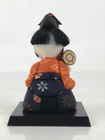 Japanese Hina Doll Ningyo Court Musician Drum Vtg Girls Day Silk Kimekomi ID640