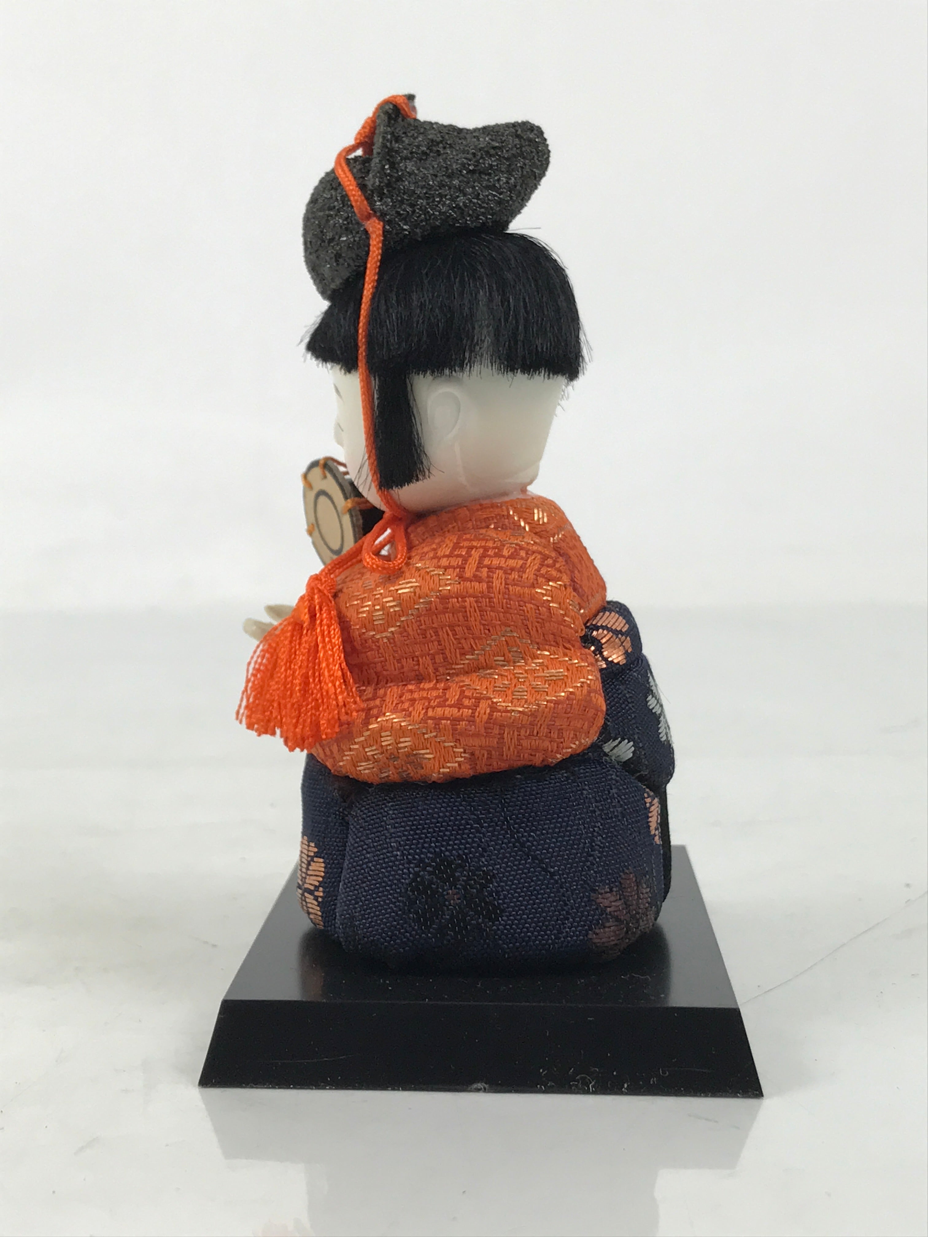 Japanese Hina Doll Ningyo Court Musician Drum Vtg Girls Day Silk Kimekomi ID640