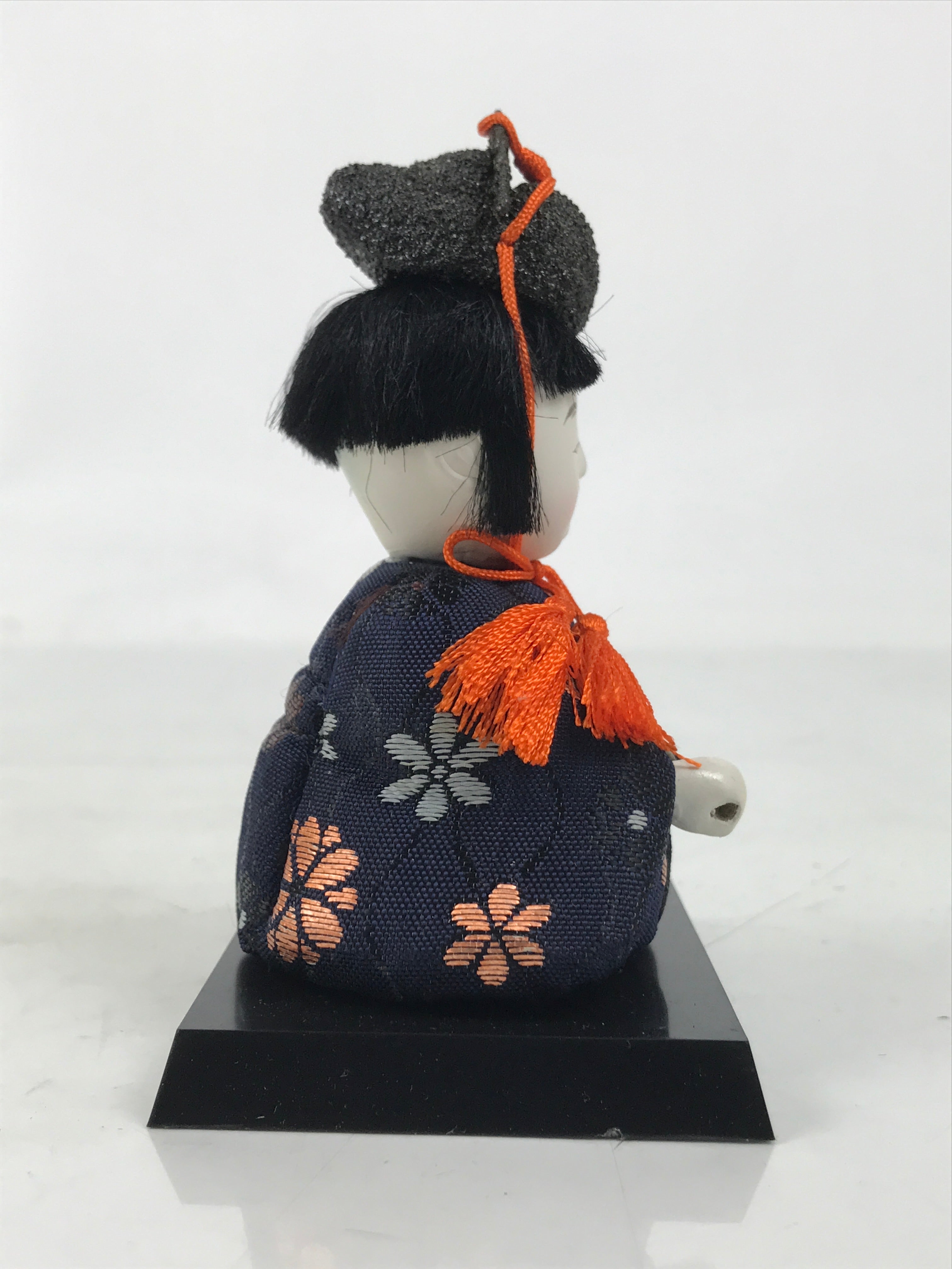 Japanese Hina Doll Ningyo Court Musician Fan Vtg Girls Day Silk Kimekomi ID642