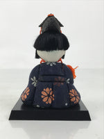Japanese Hina Doll Ningyo Court Musician Fan Vtg Girls Day Silk Kimekomi ID642