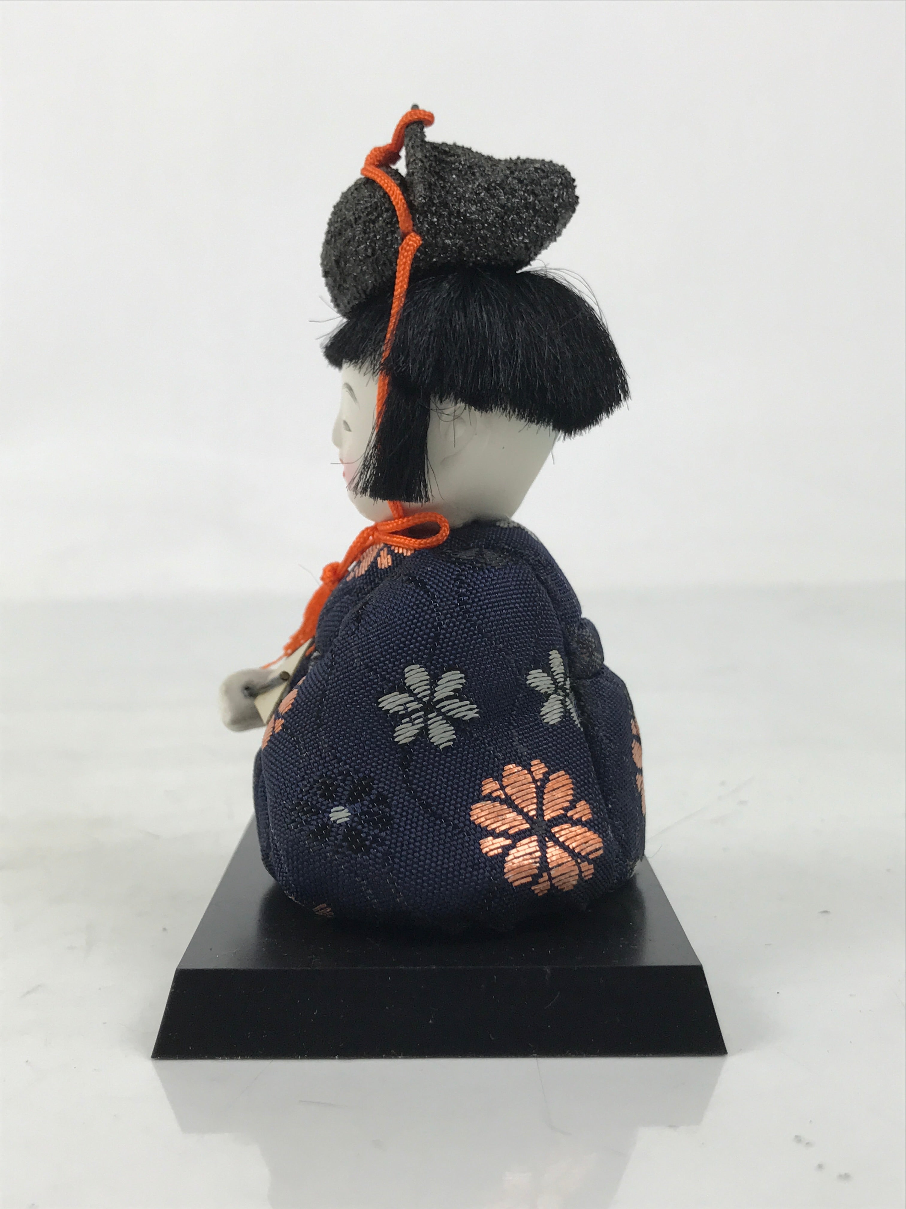 Japanese Hina Doll Ningyo Court Musician Fan Vtg Girls Day Silk Kimekomi ID642