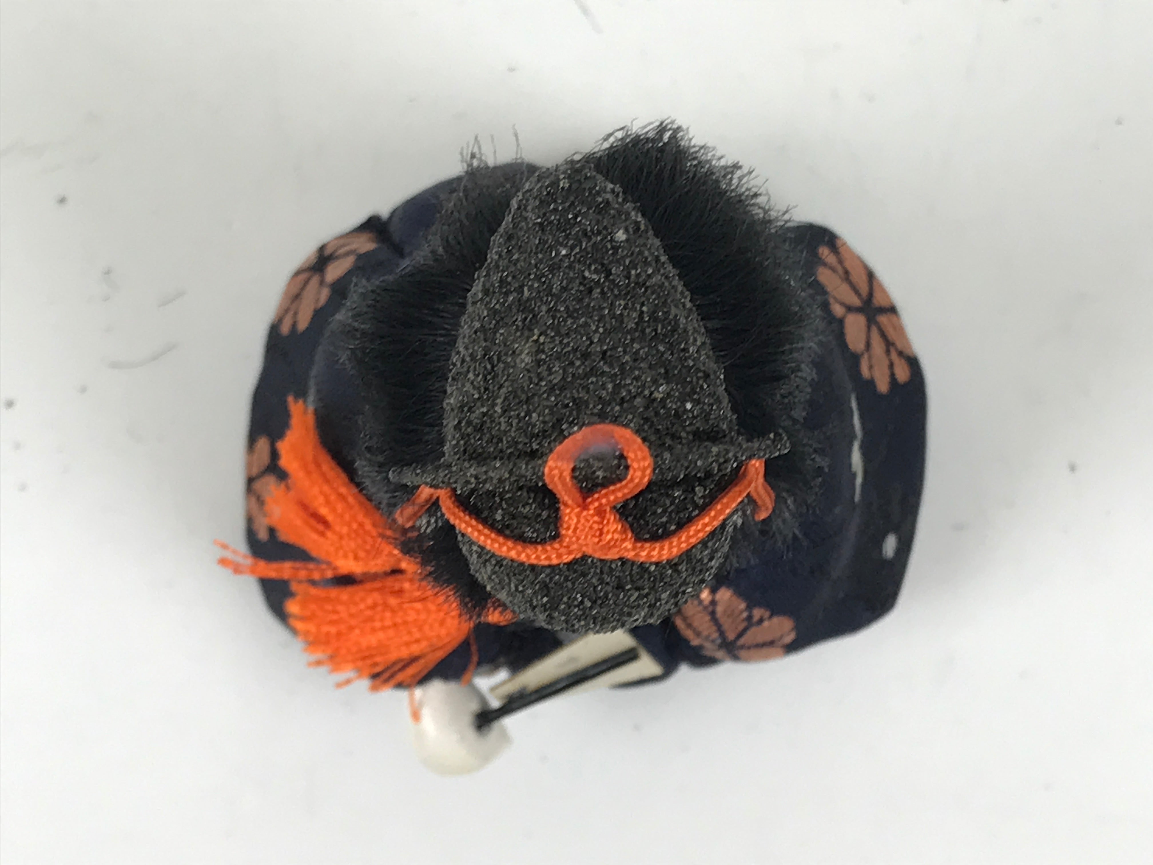 Japanese Hina Doll Ningyo Court Musician Fan Vtg Girls Day Silk Kimekomi ID642